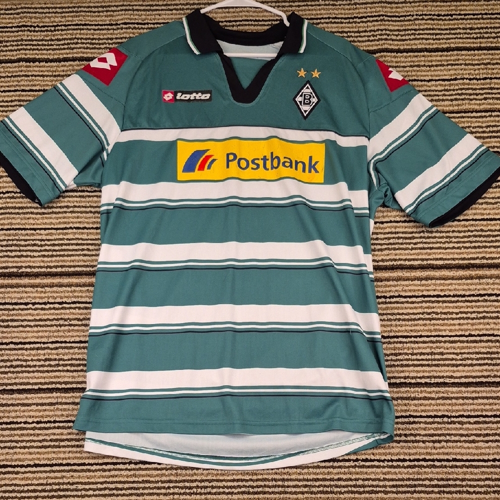 FC BORUSSIA Monchengladbach‎ Lotto Green White Polyester XXL Mens Soccer Jersey